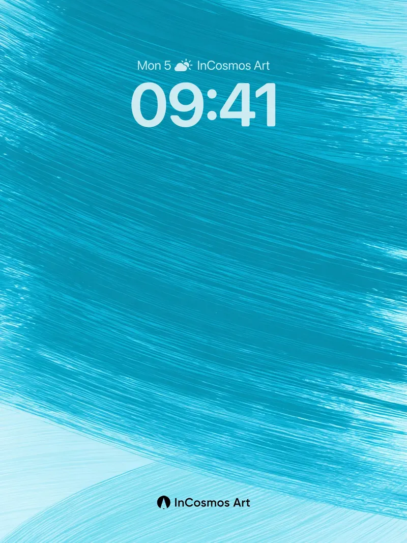 Serene Azure Brushstroke Wallpaper with Fluid Motion