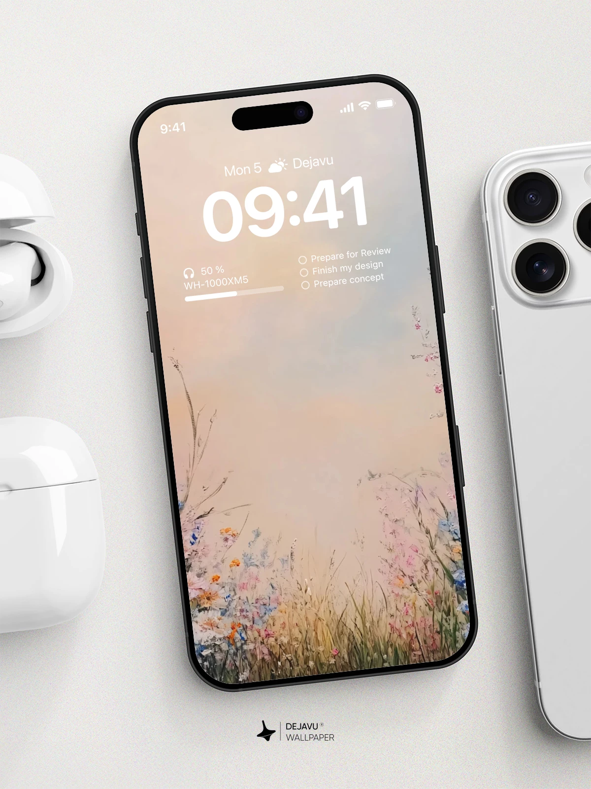 Wildflower Oil Painting Wallpaper 4K for iPhone Lock Screen