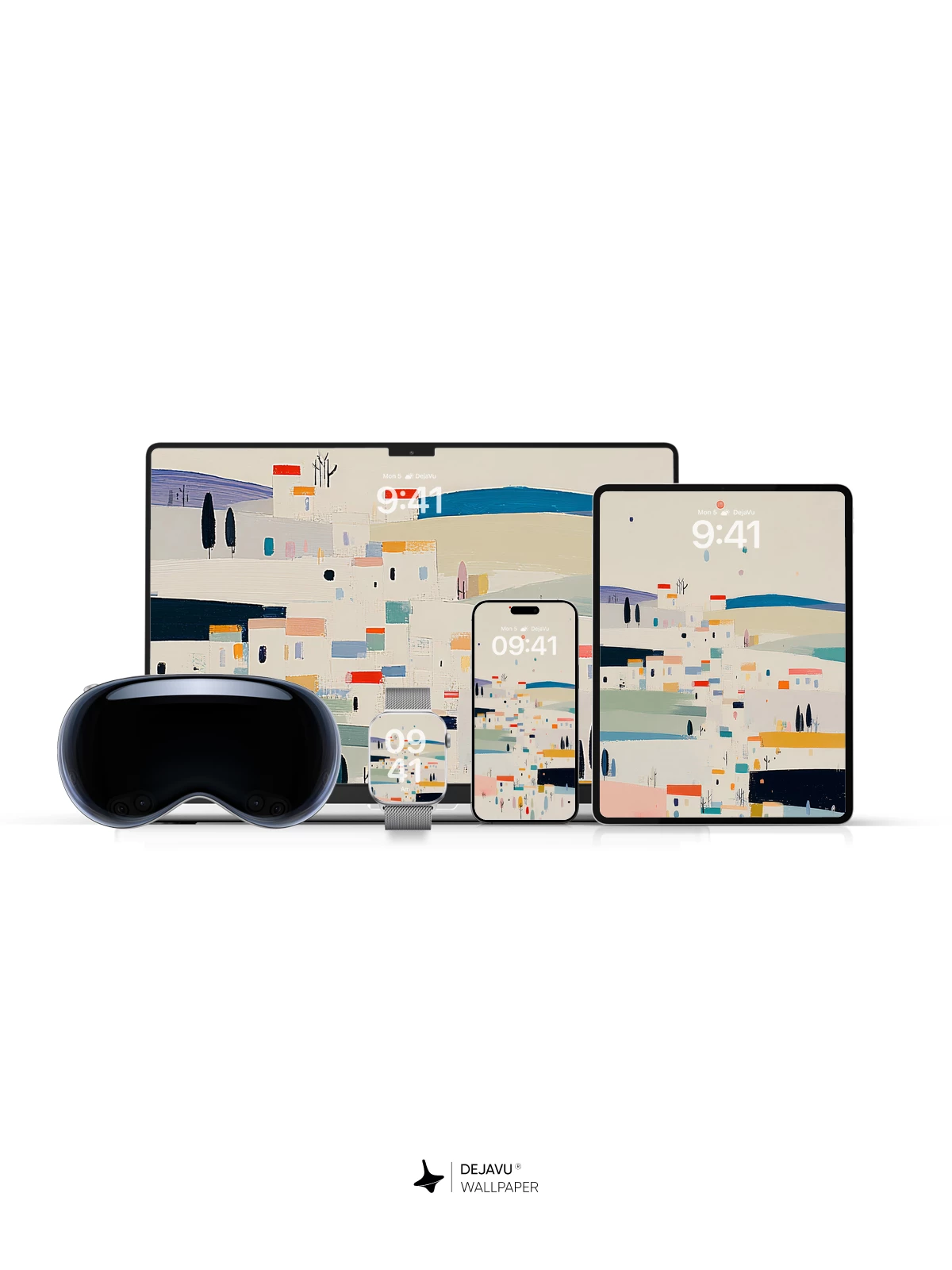 Abstract Minimalist Village Wallpaper 4K for iPhone Lock Screen