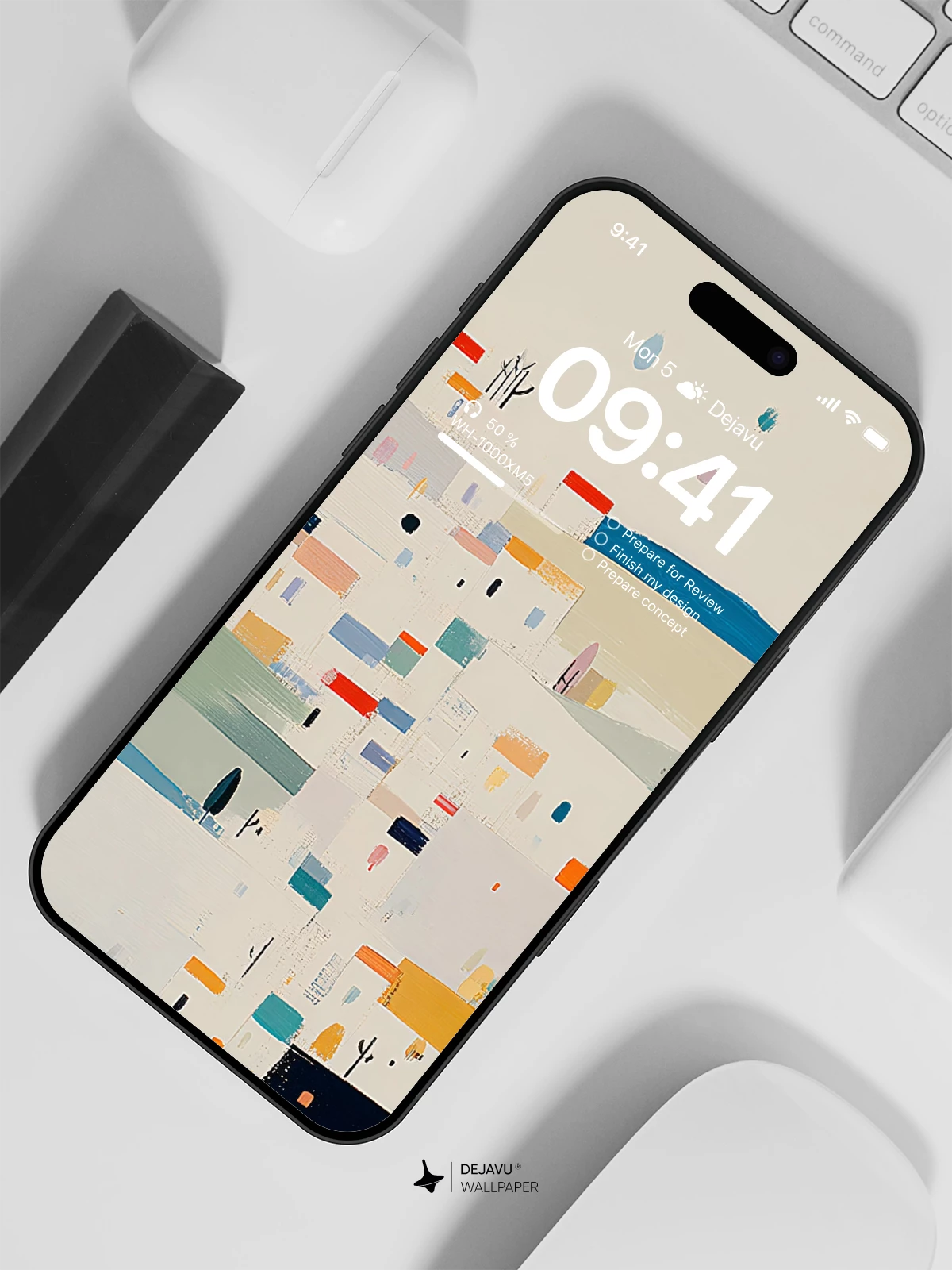Abstract Minimalist Village Wallpaper 4K for iPhone Lock Screen