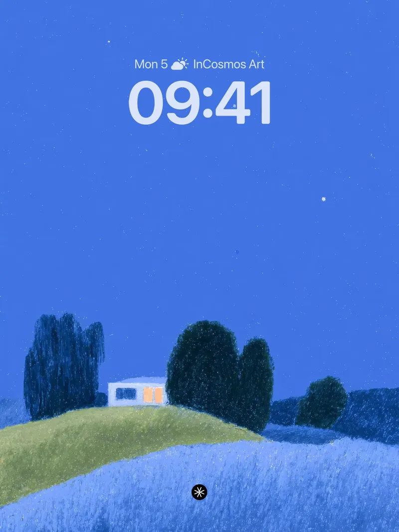 Starry Night Cottage Wallpaper Serenity