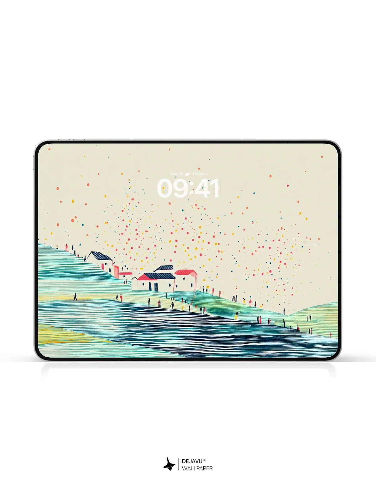 Whimsical Watercolor Village Wallpaper 8K
