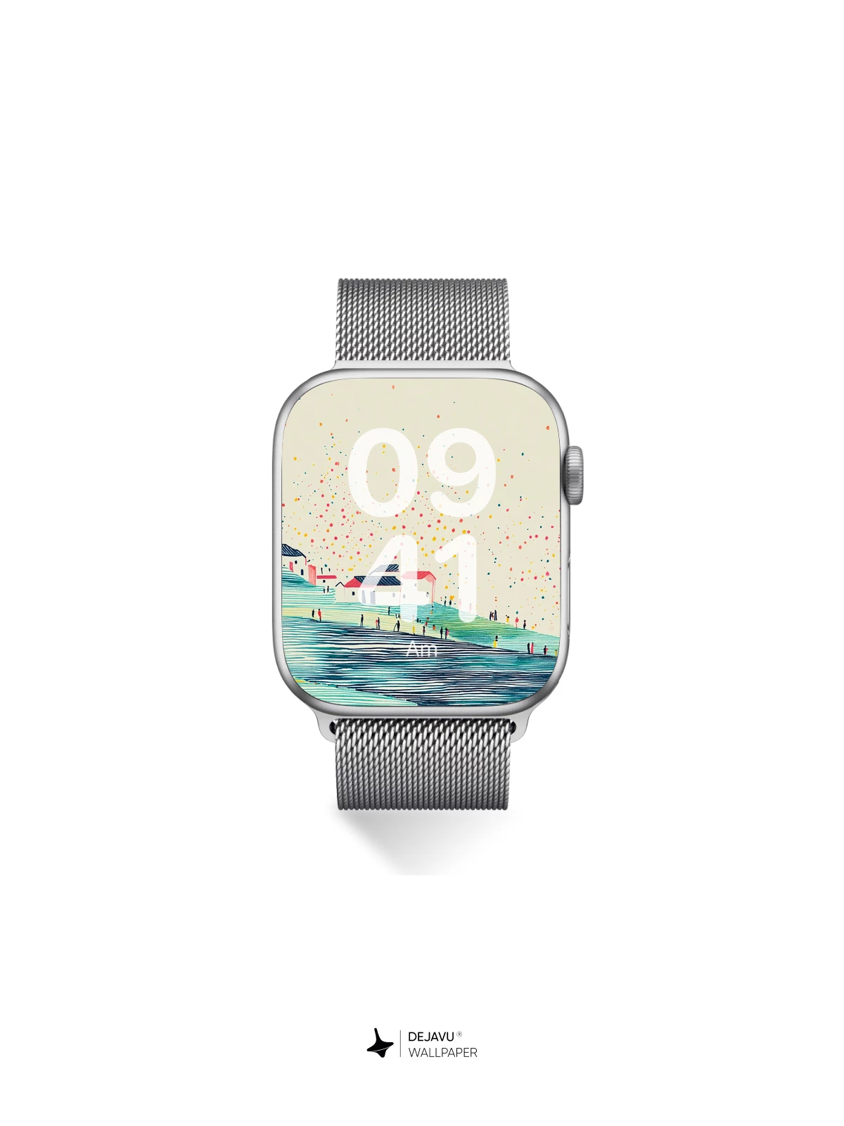 Whimsical Watercolor Village Wallpaper 8K