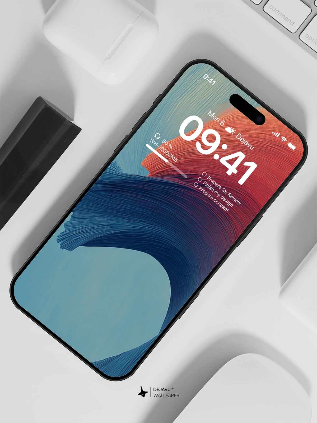 抽象波浪流体艺术壁纸 4K 用于iPhone锁屏