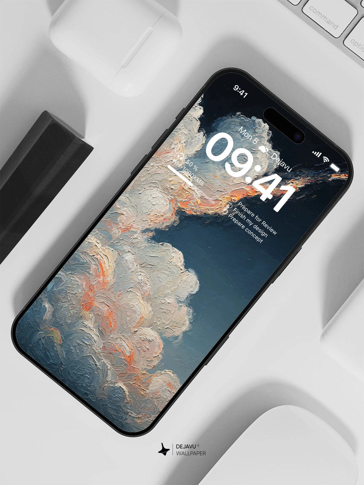 油画天空彗星壁纸4K for iPhone Lock Screen