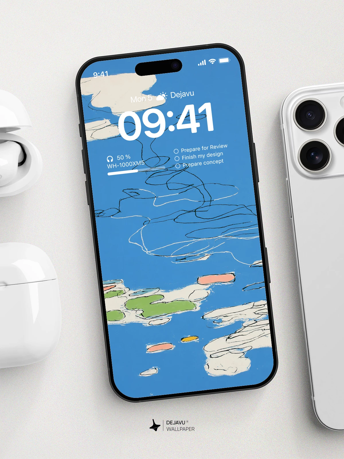 Abstract Blue Sky Wallpaper 4K for iPhone Lock Screen