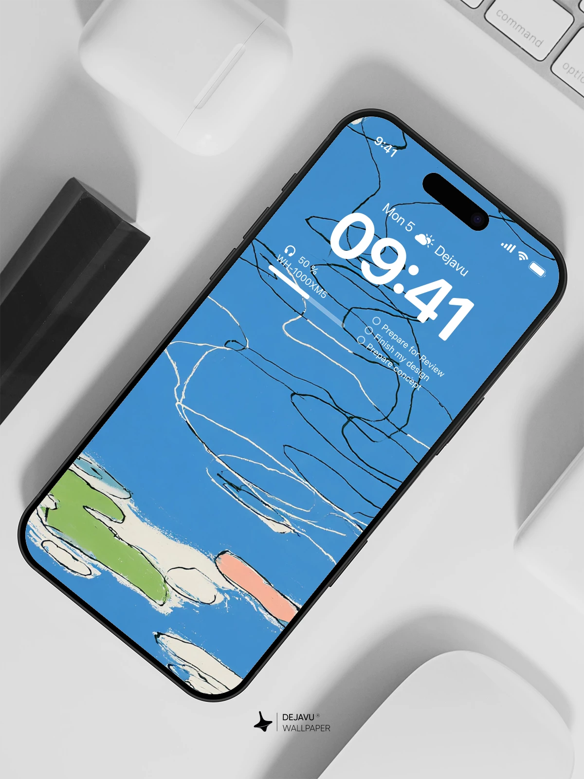 Abstract Blue Sky Wallpaper 4K for iPhone Lock Screen