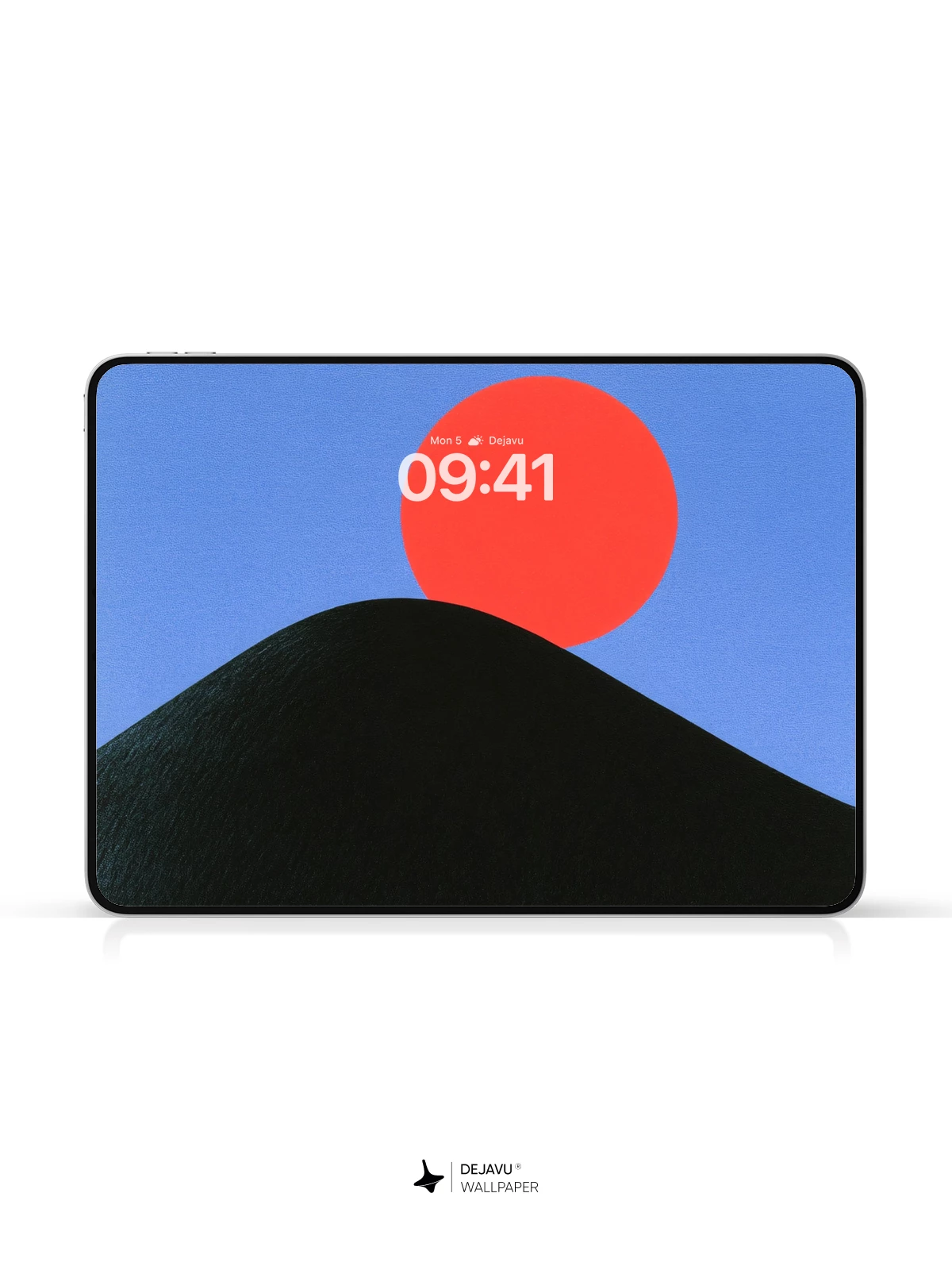Minimal Red Sun Mountain Wallpaper 4K for iPhone Lock Screen
