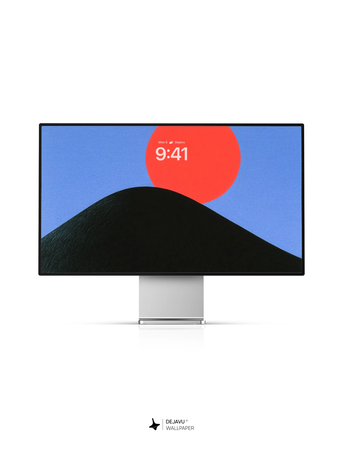 Minimal Red Sun Mountain Wallpaper 4K for iPhone Lock Screen