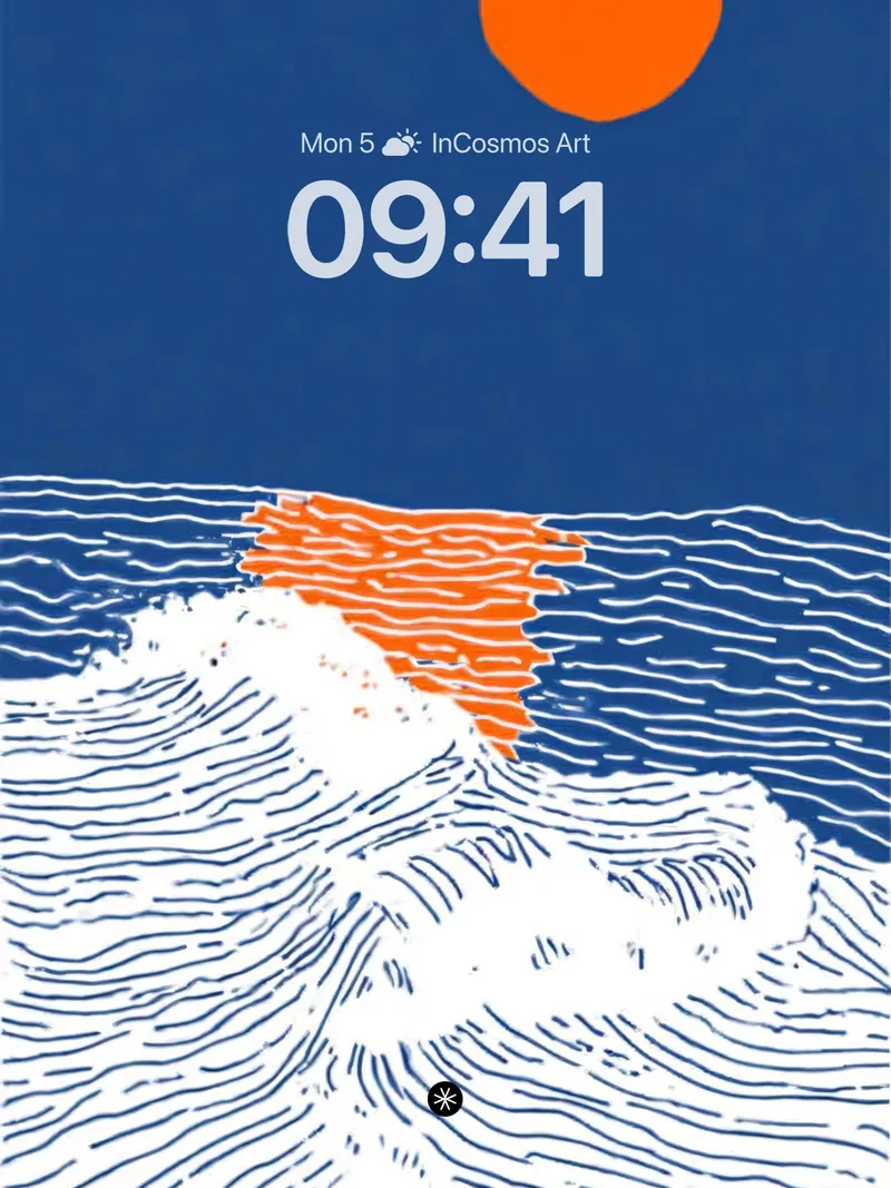 Serene Ocean Sunset Wallpaper - Minimalist Waves