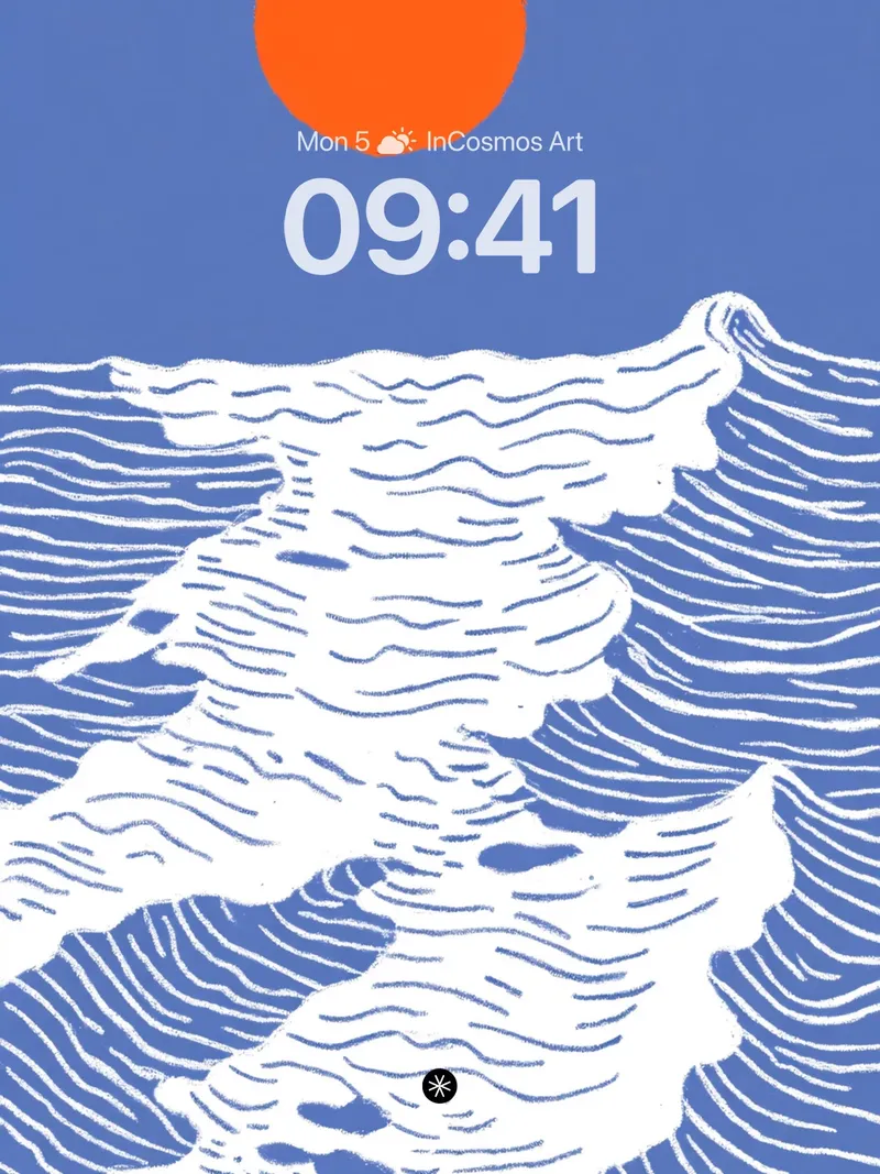 Oceanic Serenity Wave Wallpaper with Sunlit Horizon