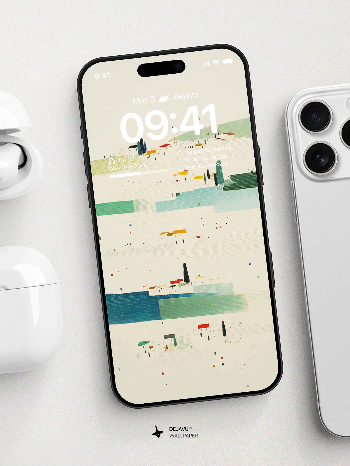Abstract Geometric Landscape Wallpaper 4K for iPhone Lock Screen