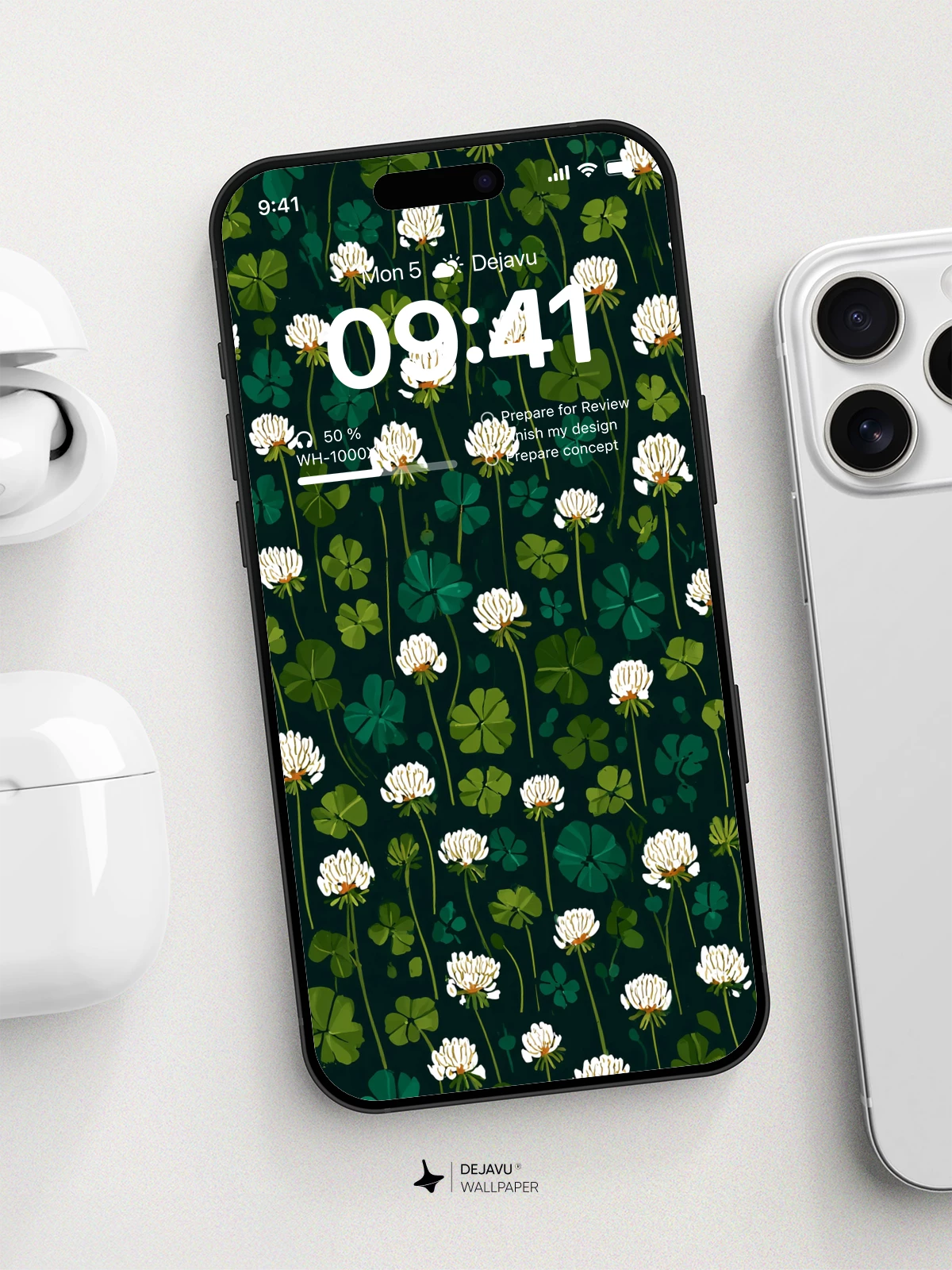 White Clover Flowers Wallpaper 4K for iPhone Lock Screen
