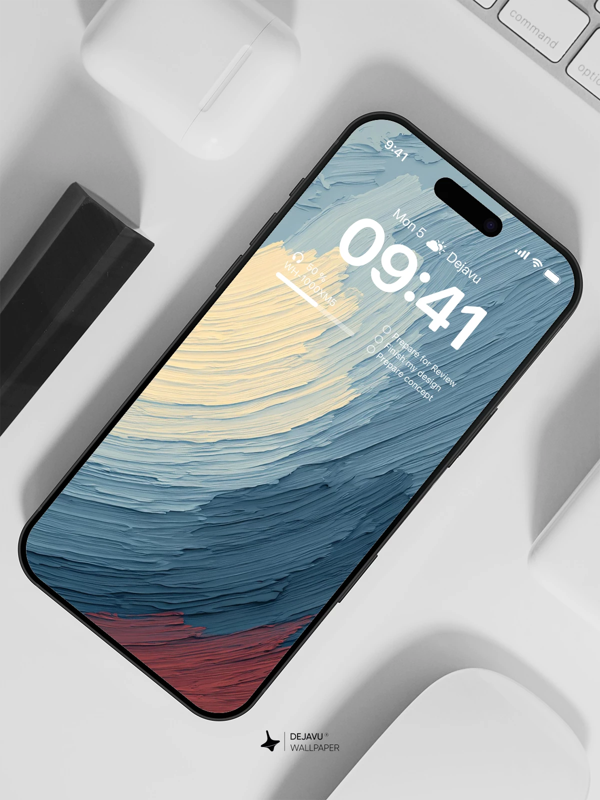 Abstract Ocean Waves Wallpaper 4K for iPhone Lock Screen