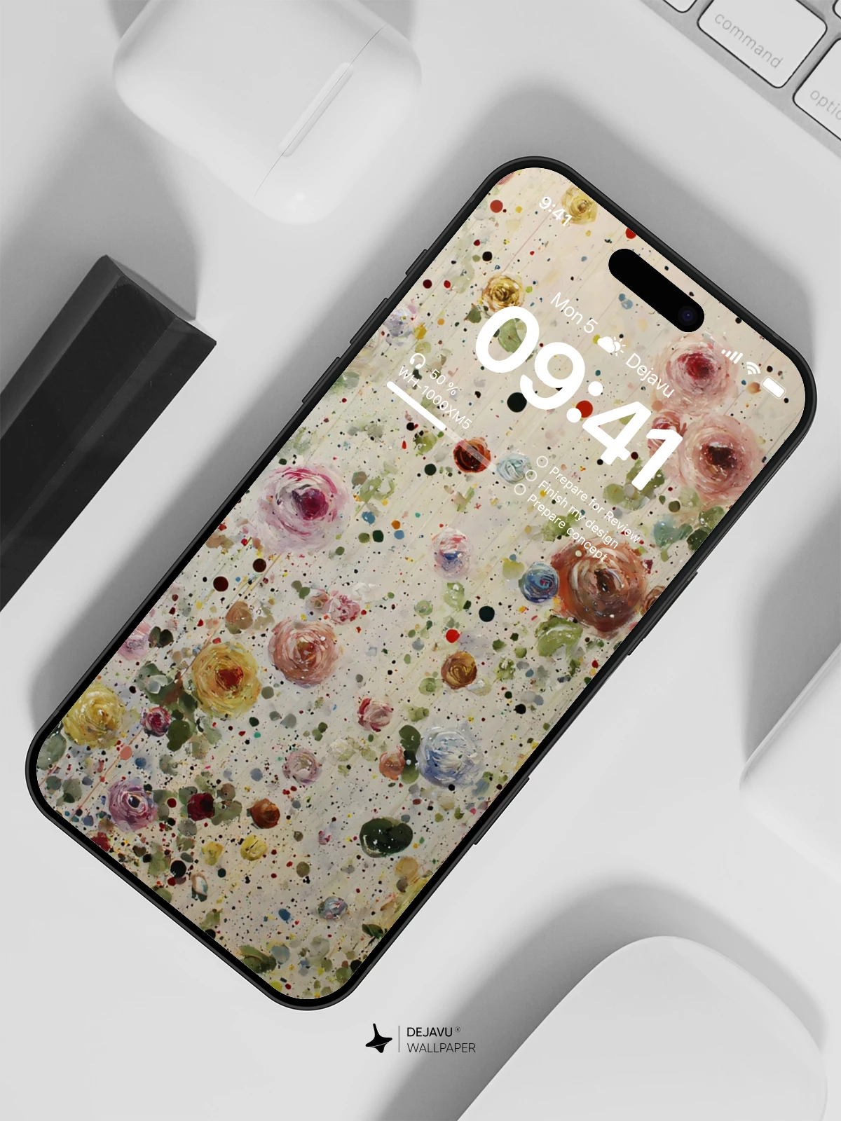 水彩花卉壁纸4K for iPhone Lock Screen