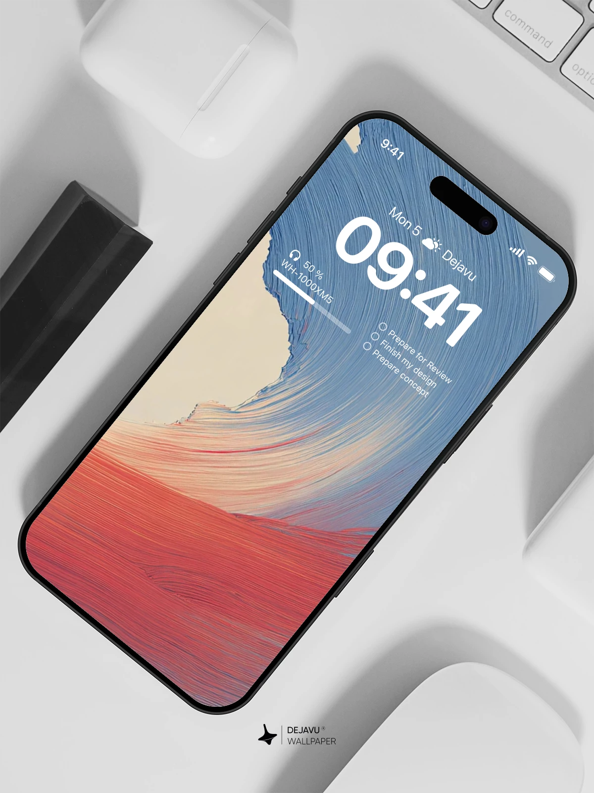 抽象波浪艺术壁纸 4K 用于iPhone锁屏