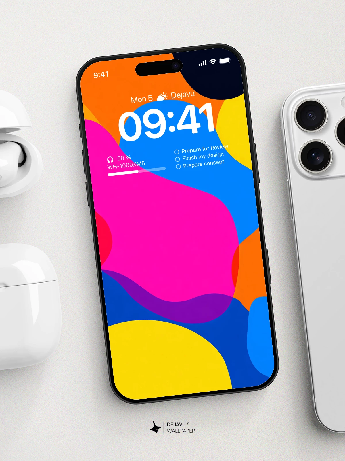 Vibrant Abstract Shapes 8K Wallpaper