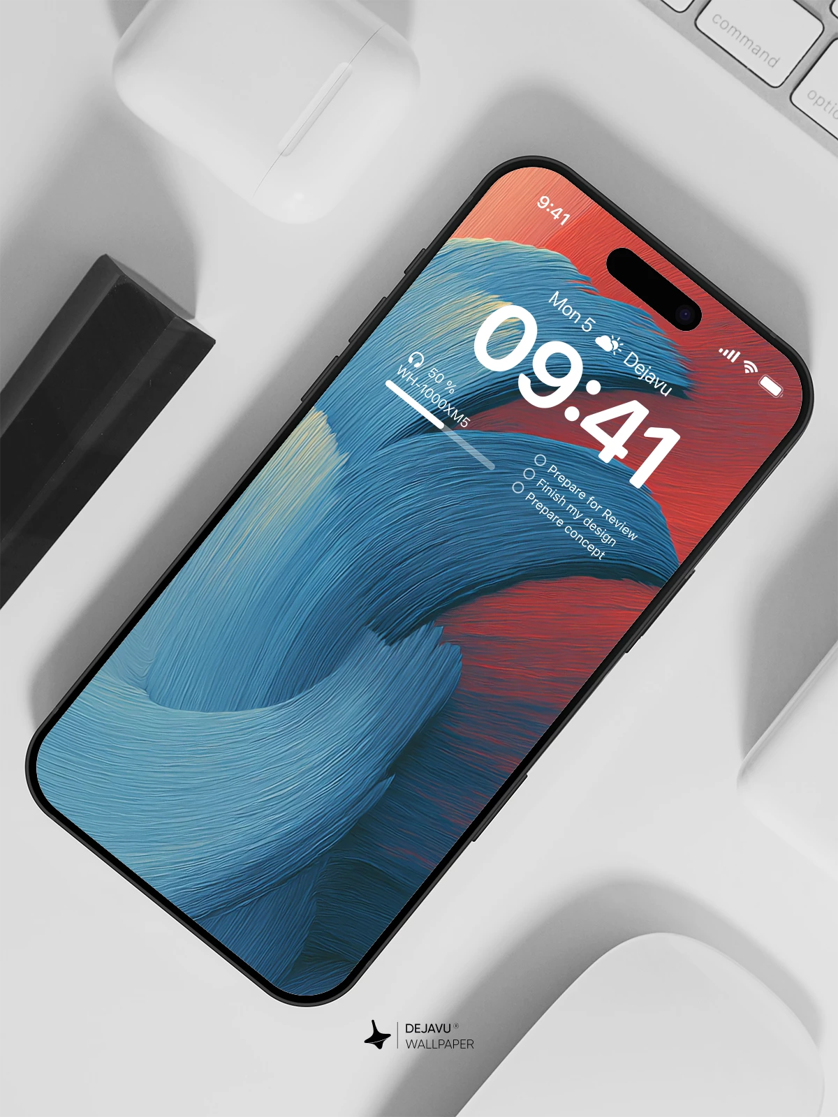 Abstract Blue Wave Wallpaper 4K for Mobile Background