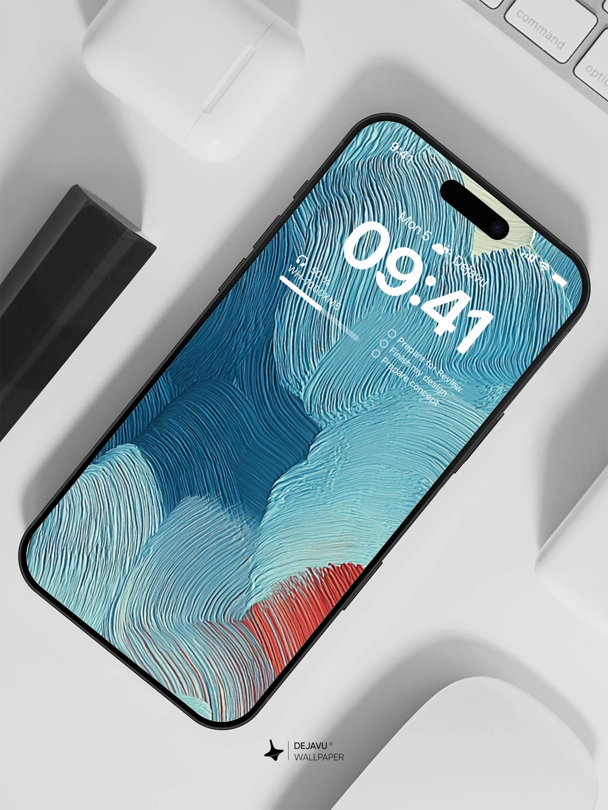 Blue Abstract Lines Wallpaper 4K for iPhone Lock Screen