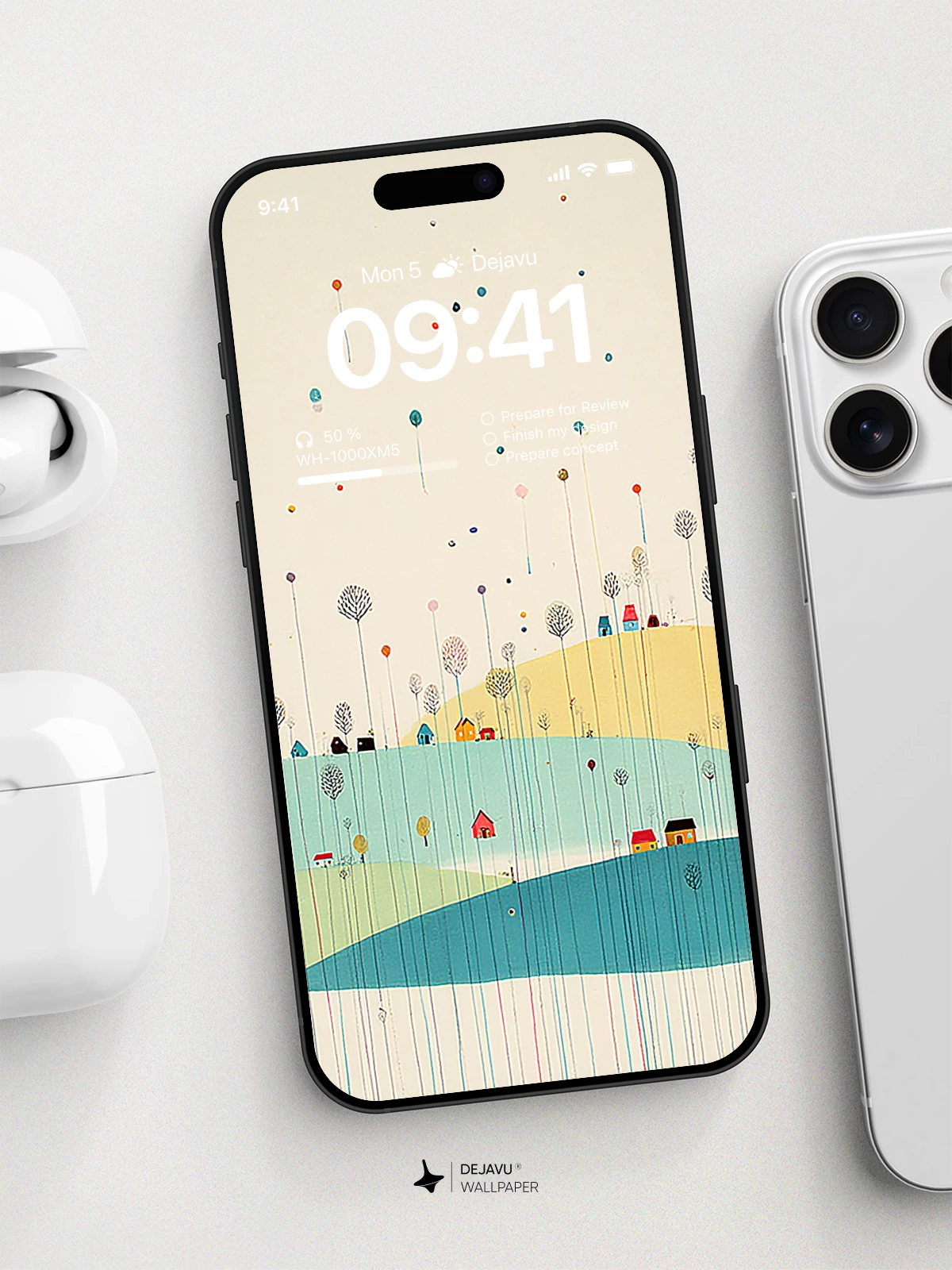 Abstract Colorful Landscape Wallpaper 4K for iPhone Lock Screen