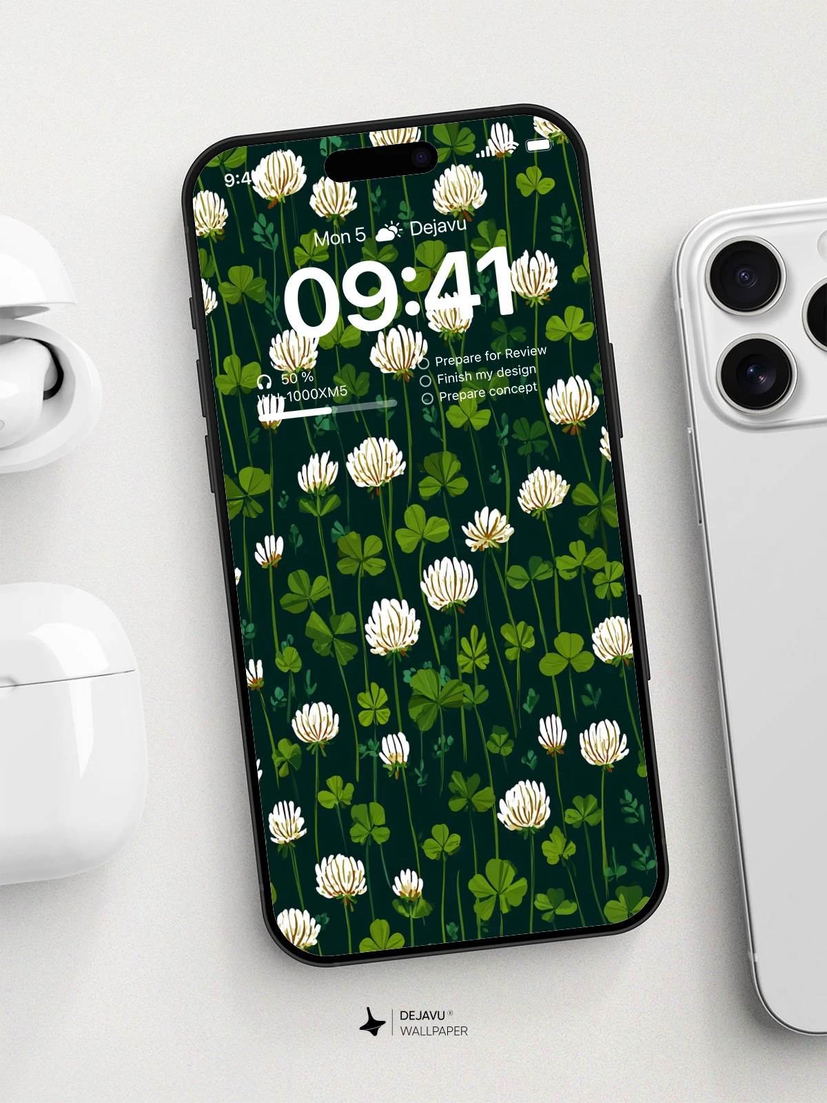 White Clover Flowers Wallpaper 4K for iPhone Lock Screen