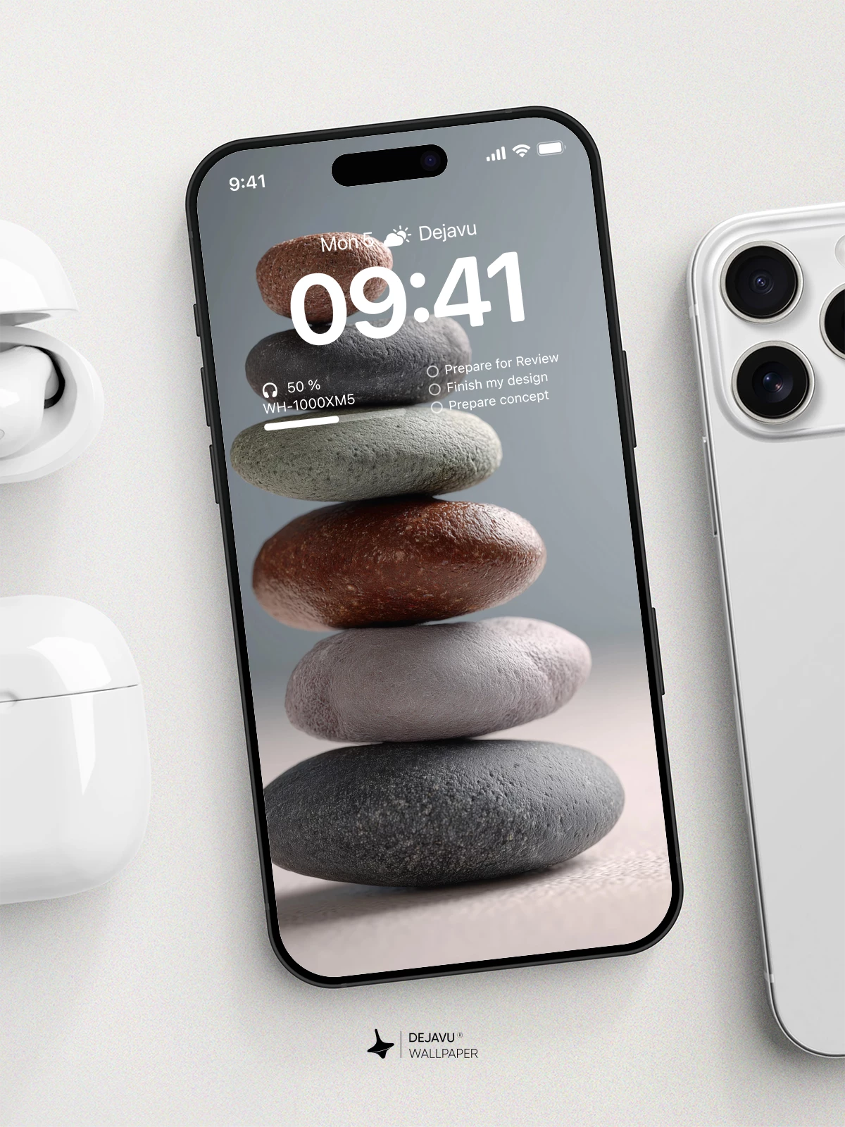Zen Balance Stacked Stones Wallpaper 8K