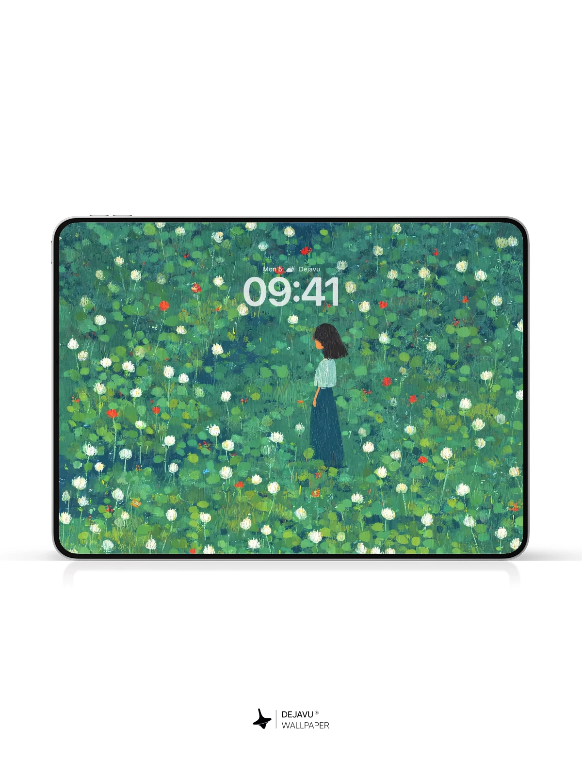 Girl in Flower Field Wallpaper 4K for iPhone Lock Screen