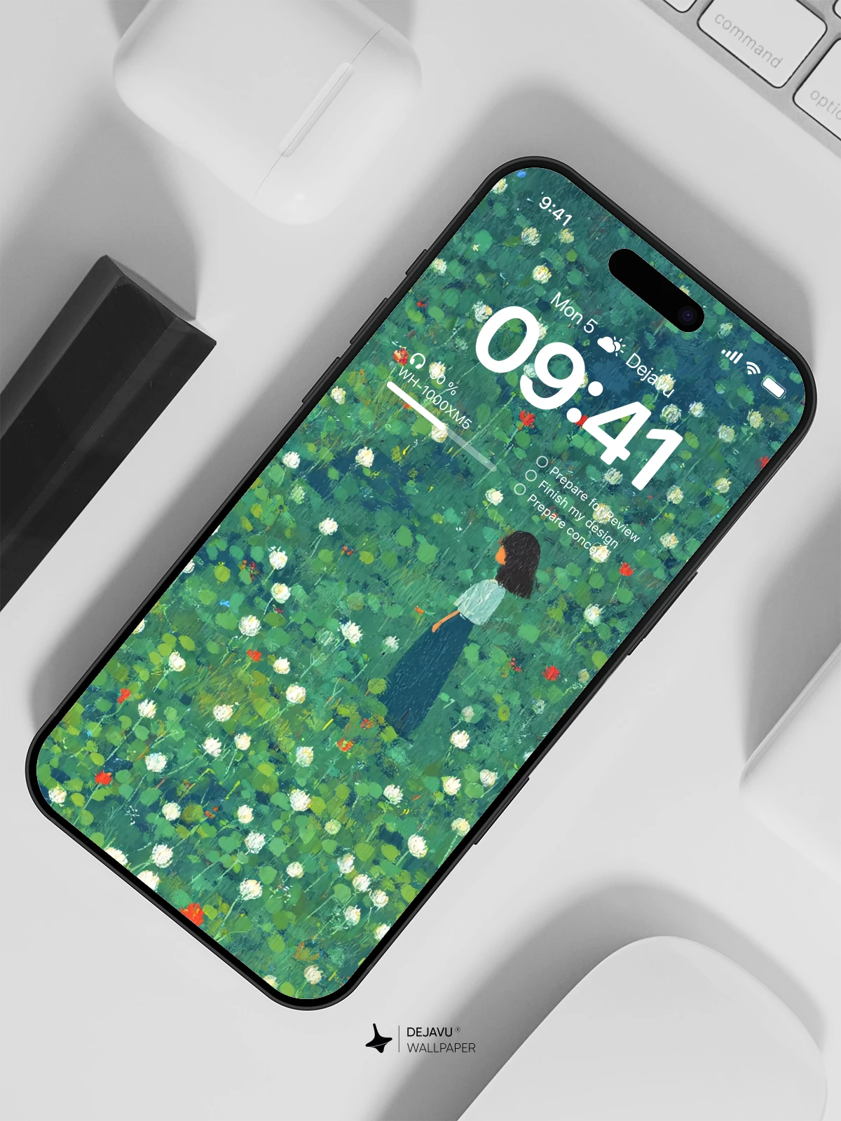 Girl in Flower Field Wallpaper 4K for iPhone Lock Screen