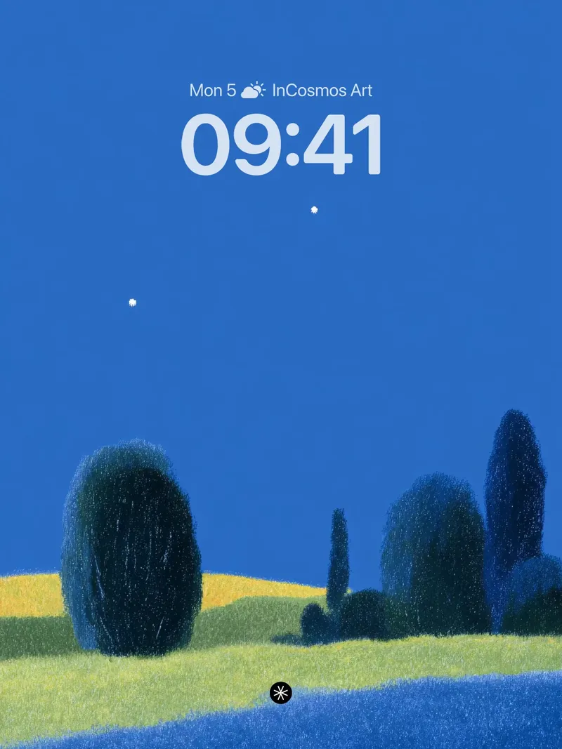 Serene Starlit Meadow Wallpaper