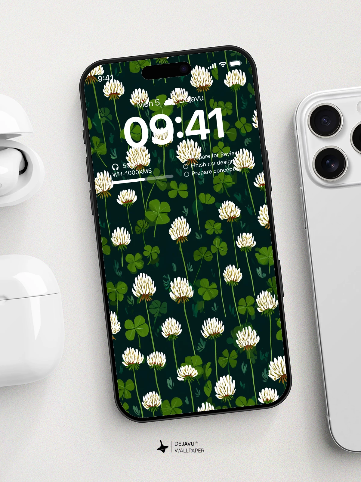White Clover Flowers Wallpaper 4K for iPhone Lock Screen