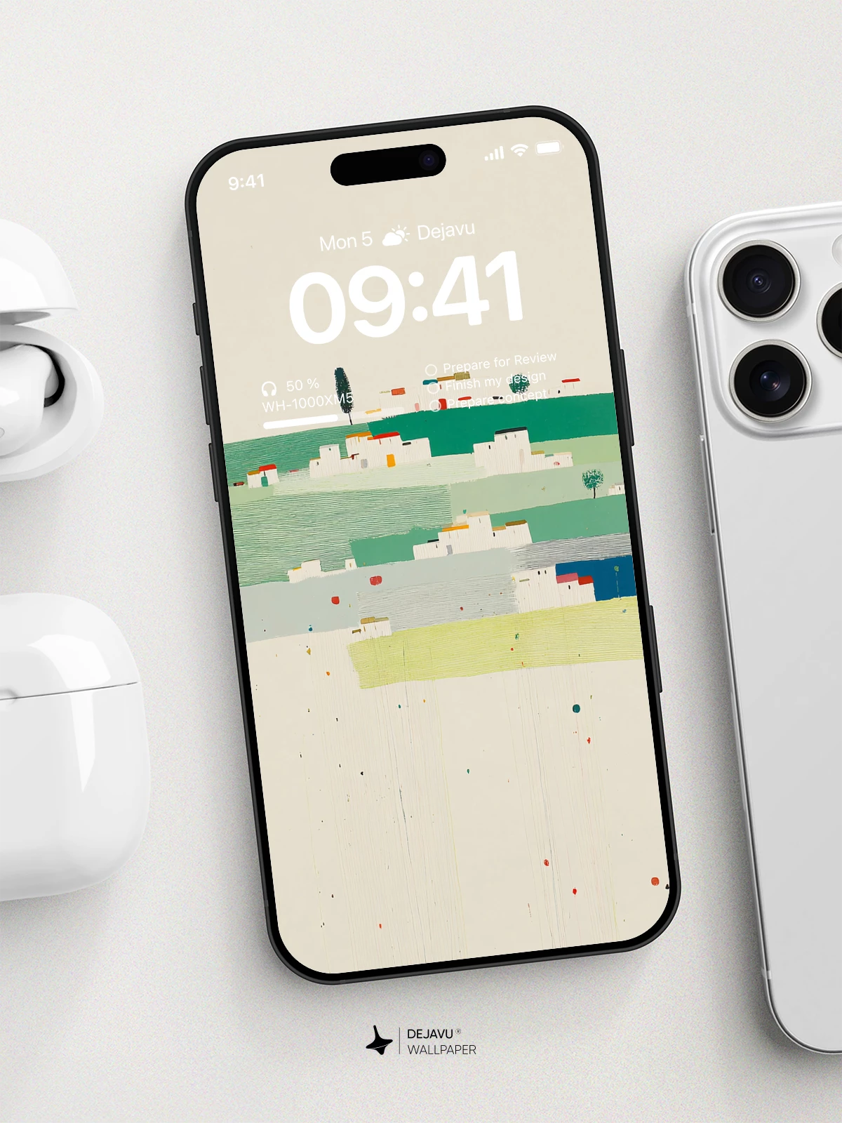 Minimalist Geometric Landscape Wallpaper 4K for iPhone Lock Screen