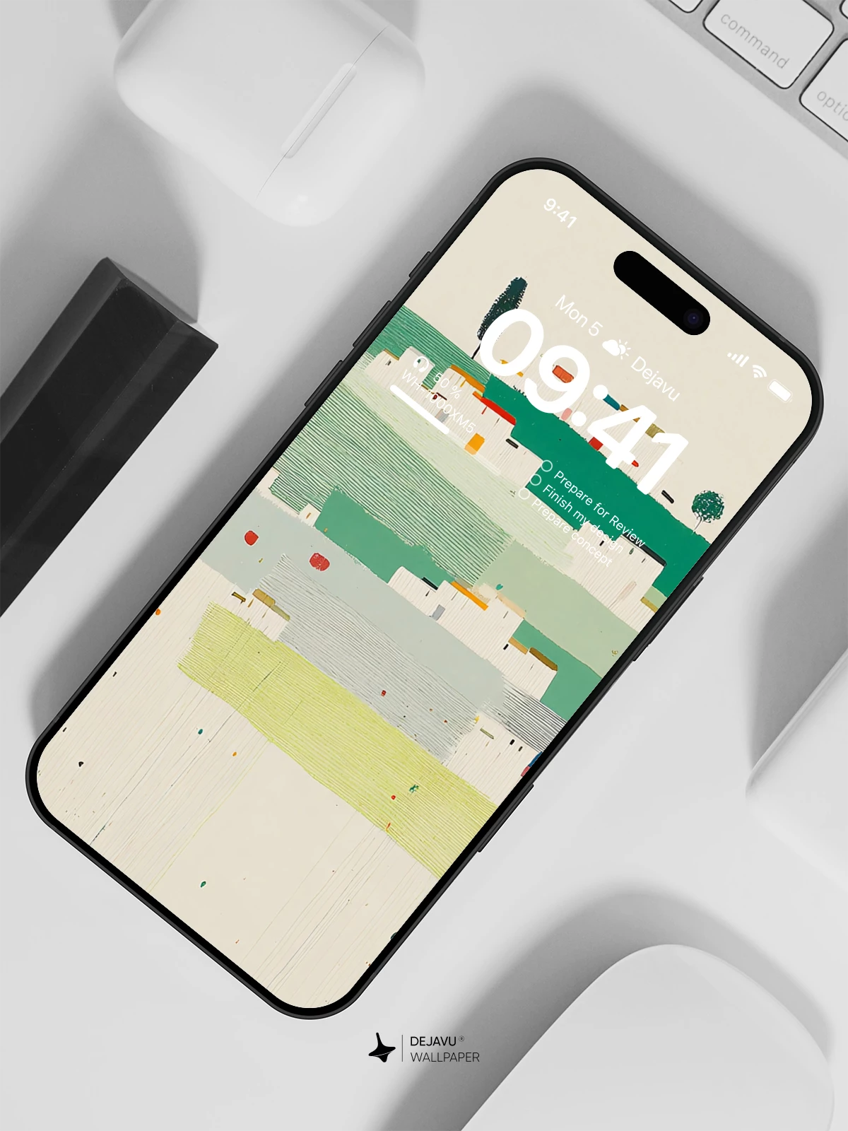 Minimalist Geometric Landscape Wallpaper 4K for iPhone Lock Screen