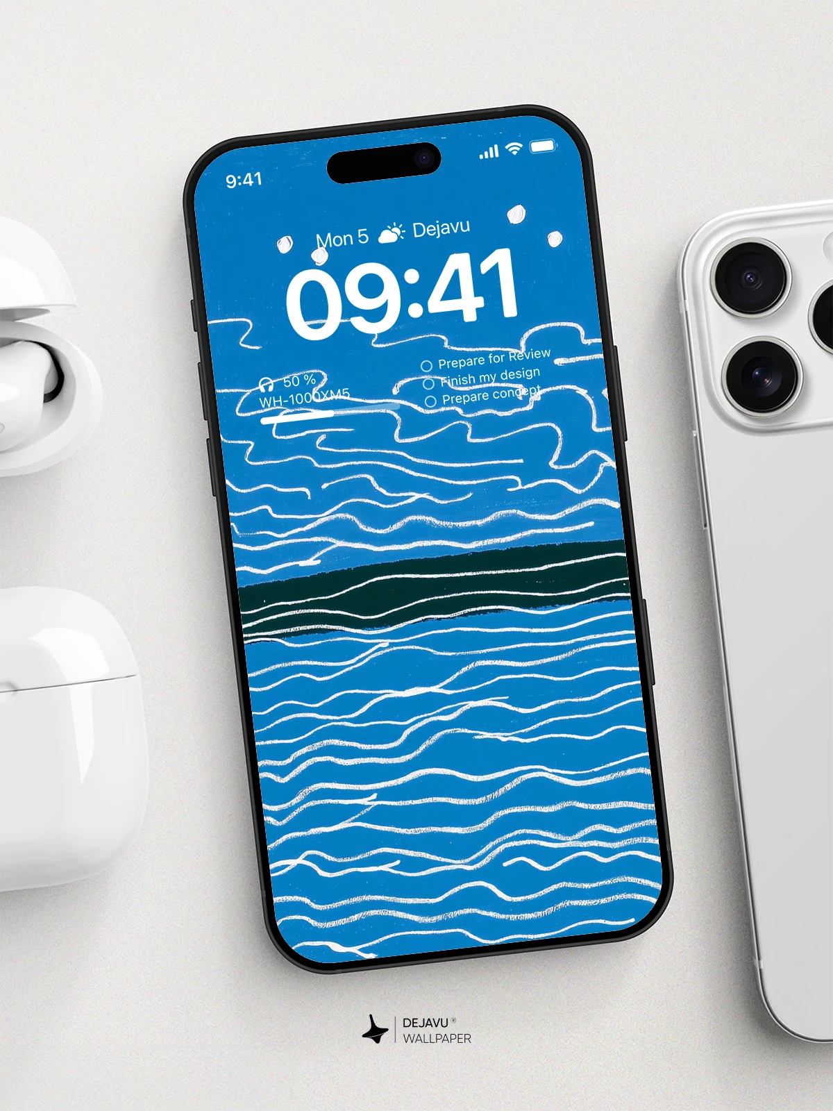 Blue Ocean Waves Wallpaper 4K for iPhone Lock Screen