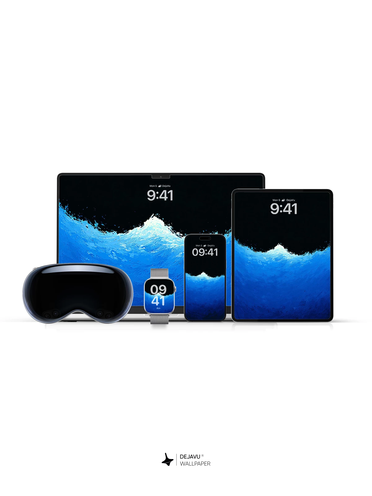 Blue Wave Dark Gradient Wallpaper 4K AMOLED Display Wallpaper