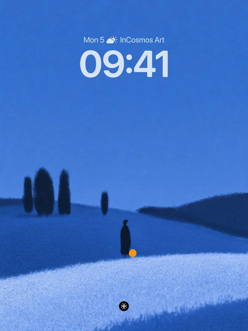 Serene Blue Minimalist Surreal Background