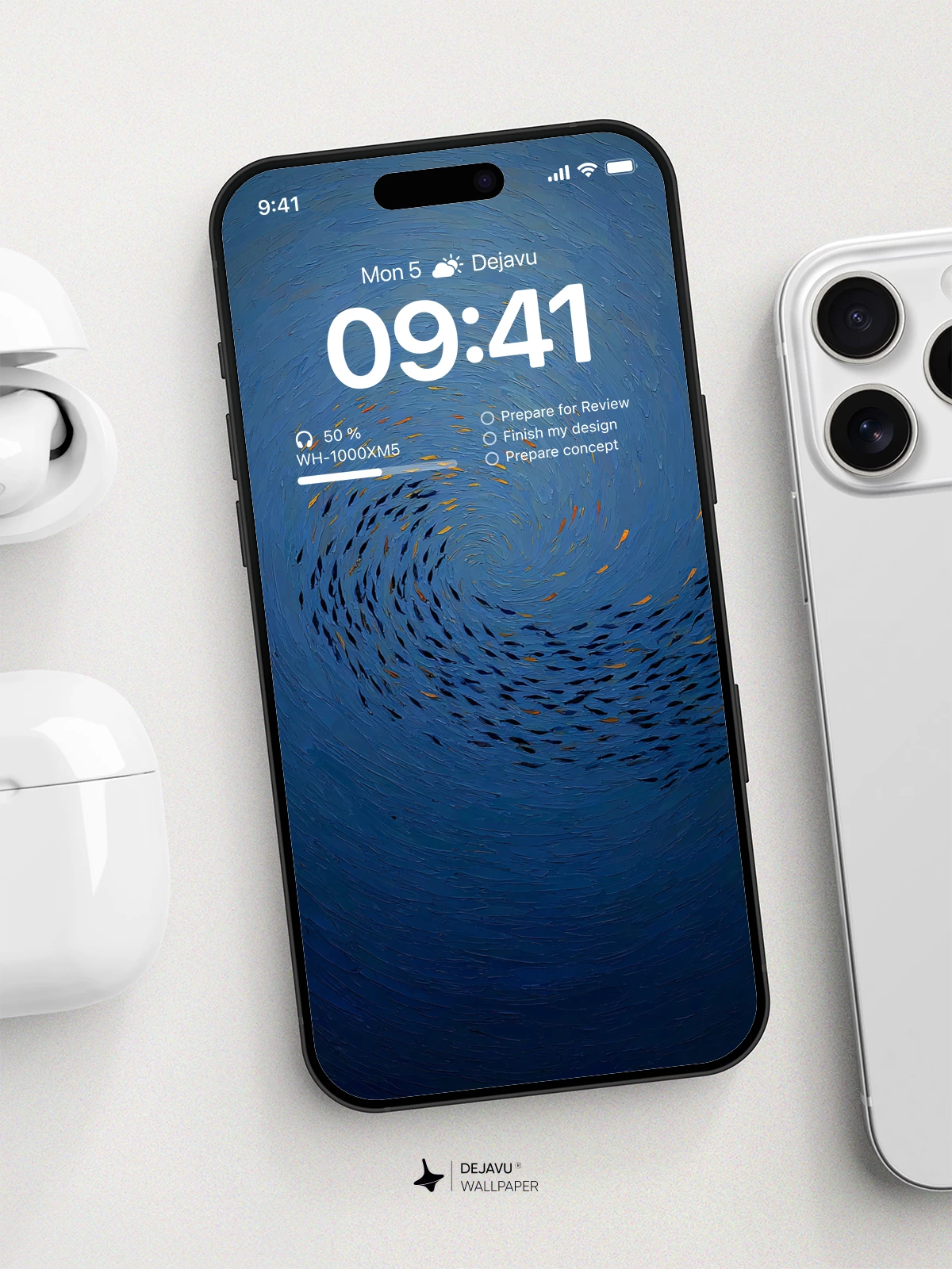 漩涡鱼群壁纸4K iPhone锁屏
