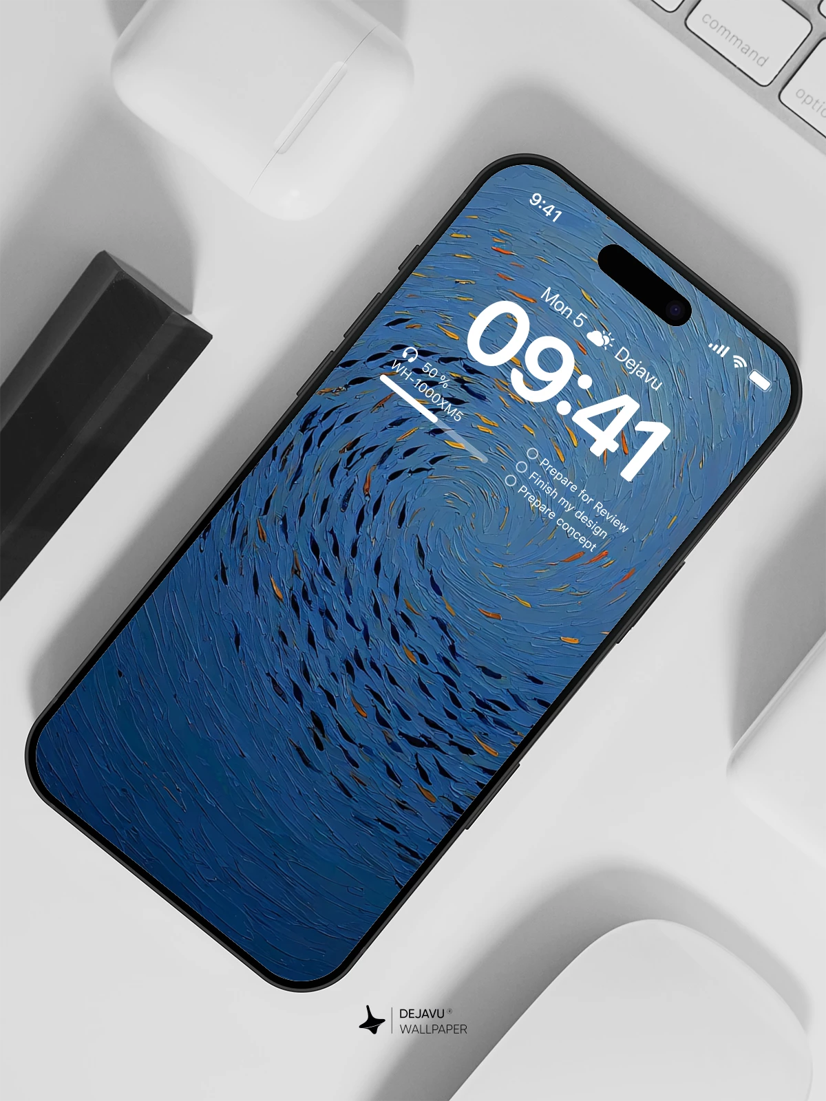 漩涡鱼群壁纸4K iPhone锁屏