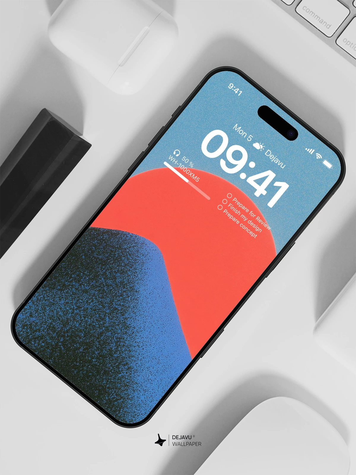 Minimalist Sunset Mountain Wallpaper 4K for iPhone Lock Screen