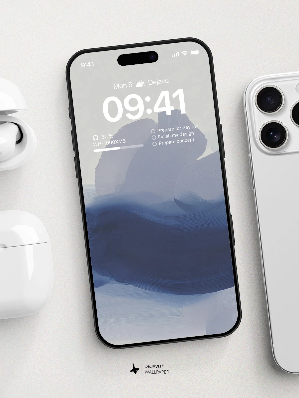 Minimal Blue Abstract Wallpaper 4K for iPhone Lock Screen