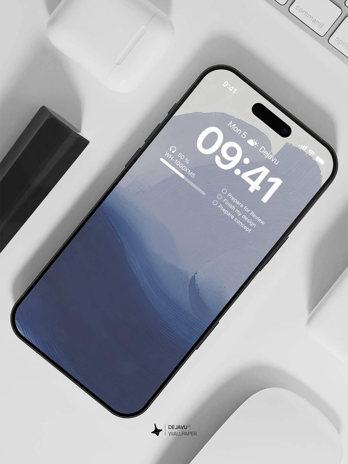 Minimal Blue Abstract Wallpaper 4K for iPhone Lock Screen