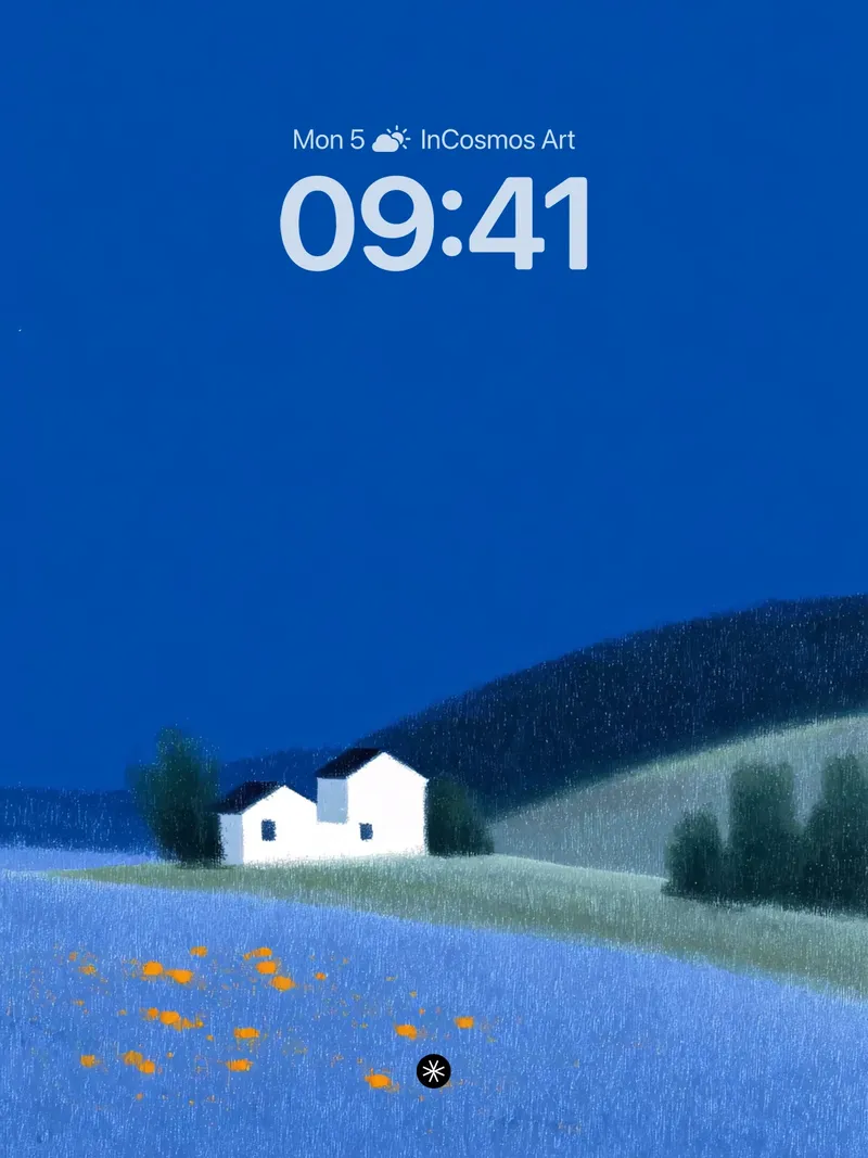 Serene Bluefield Cottage Wallpaper - Minimalist Dream