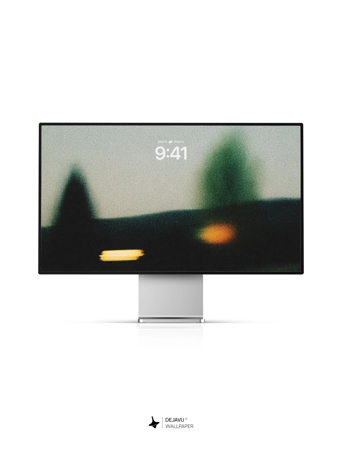 树木灯光倒影壁纸 4K 为iPhone锁屏
