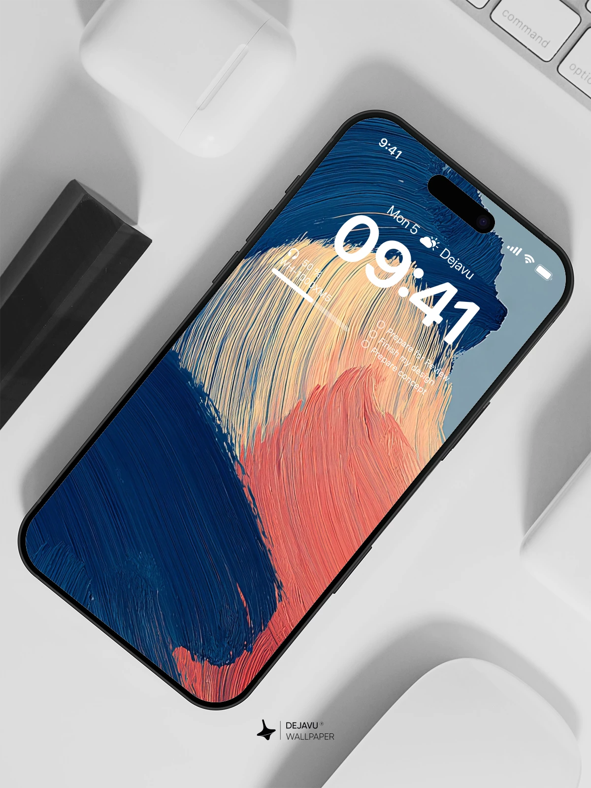 Abstract Blue and Red Brushstroke Wallpaper 4K for Mobile Background