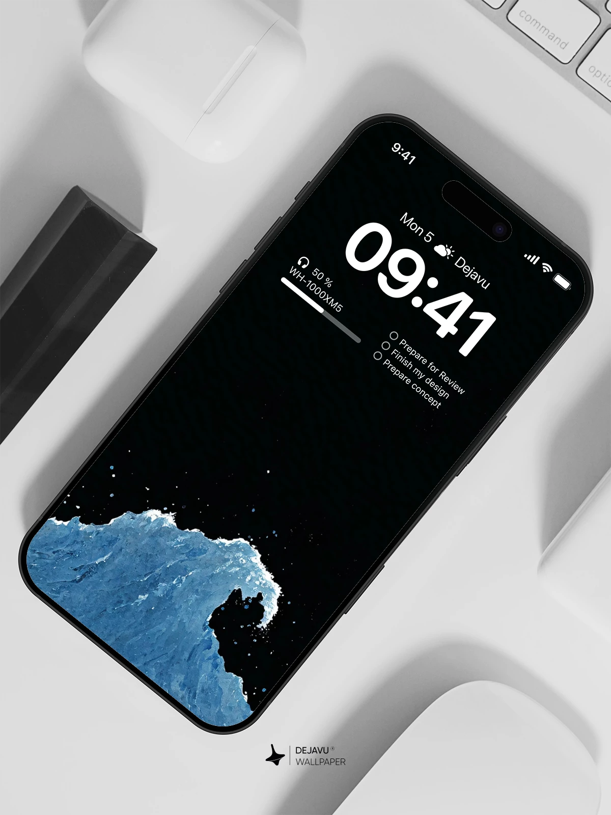 Ocean Wave Wallpaper 4K AMOLED Display Wallpaper