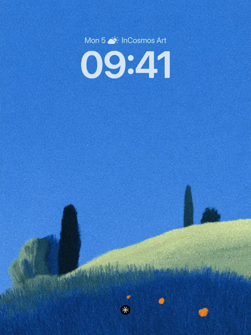 Serene Hillside Night Sky Wallpaper