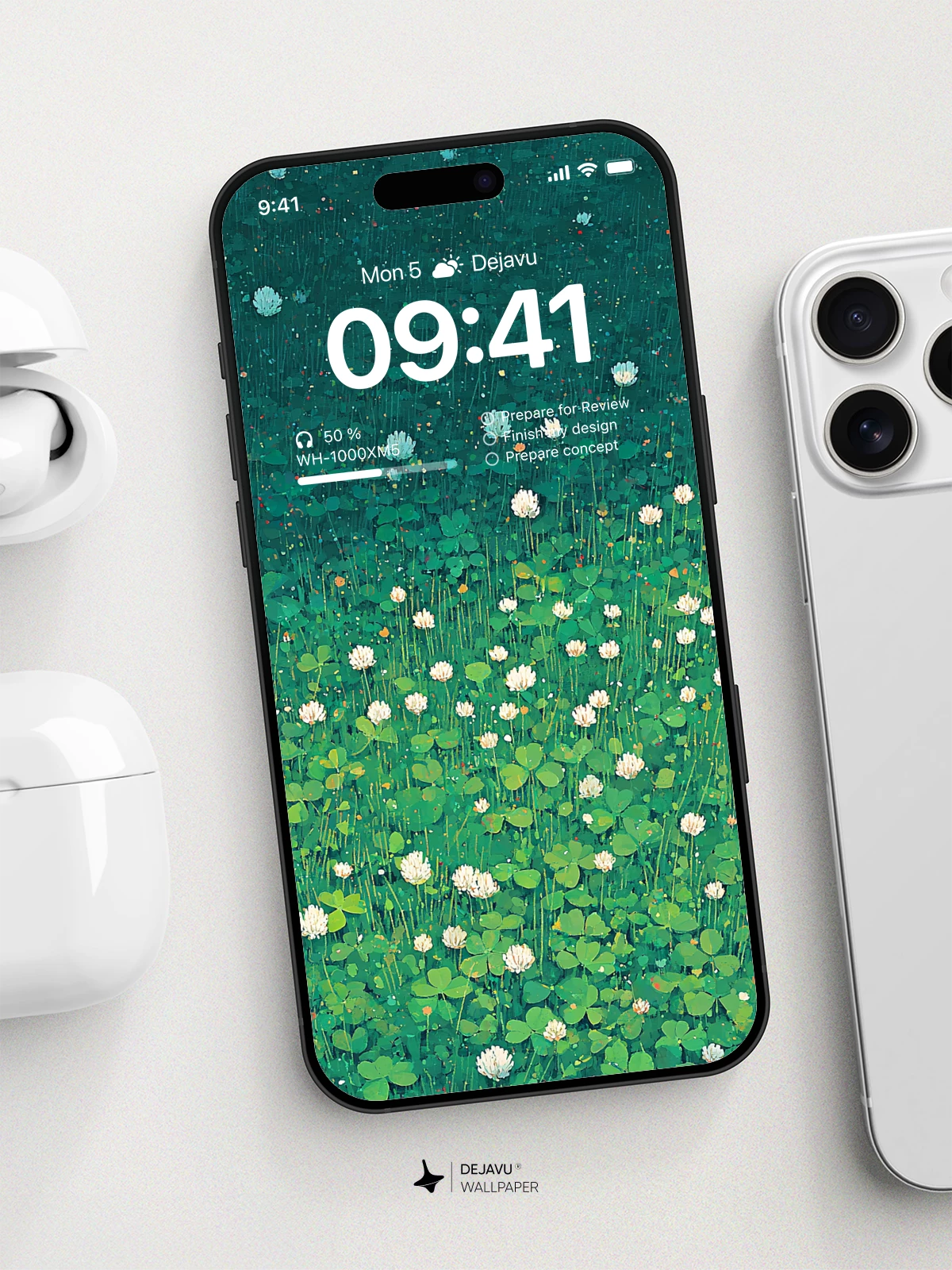 White Clover Field Wallpaper 4K for iPhone Lock Screen