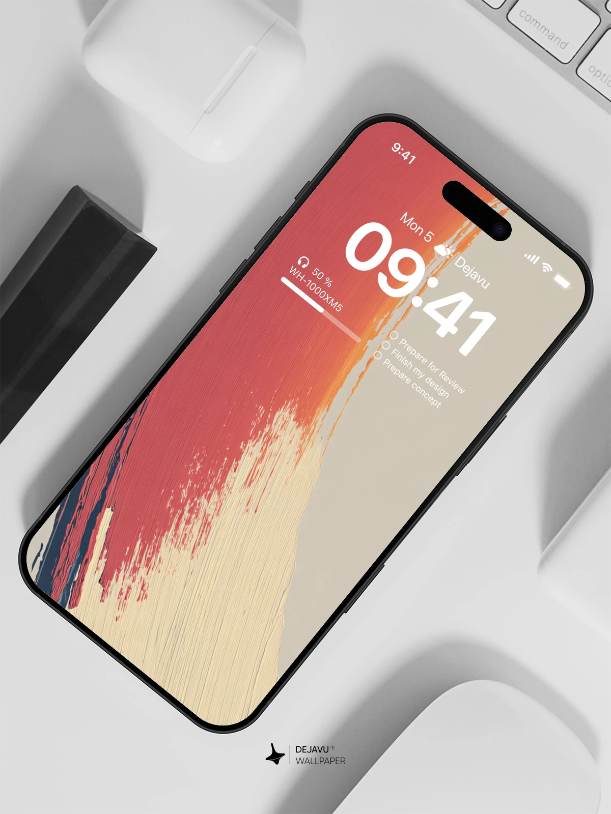 Abstract Red Gradient Wallpaper 4K for iPhone Lock Screen