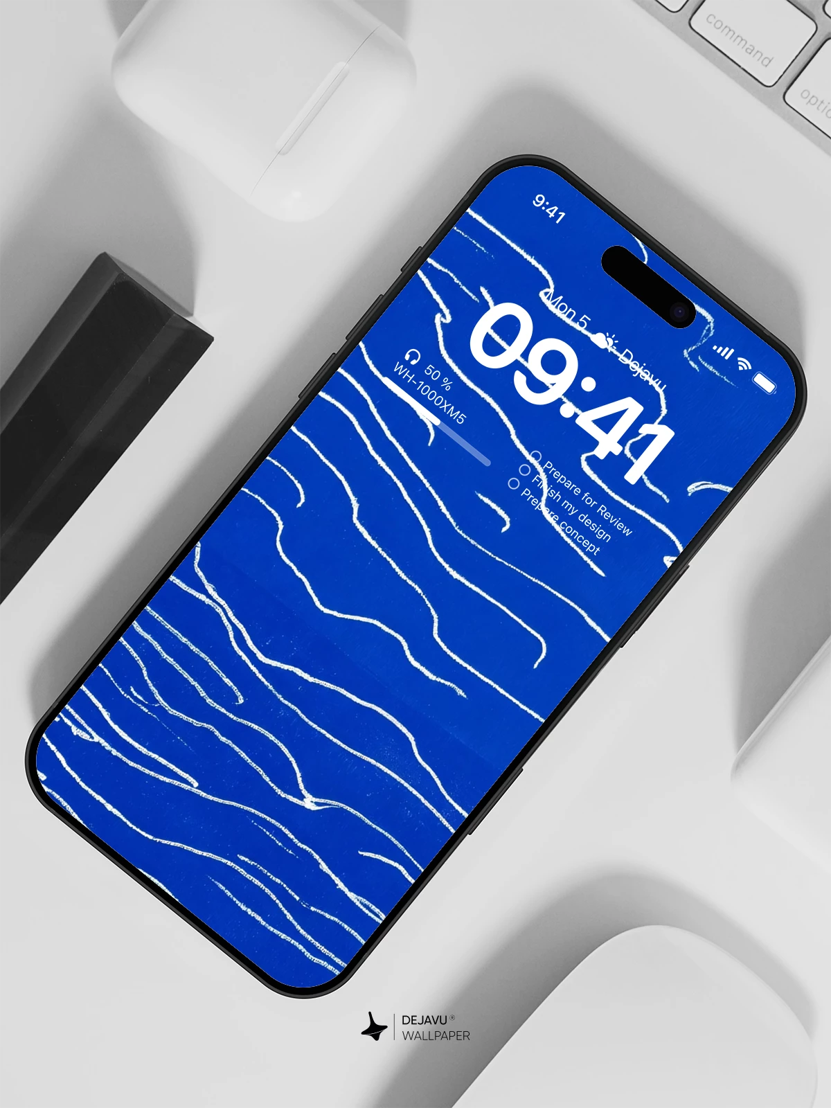 Abstract Blue Wave Wallpaper 4K for Mobile Background
