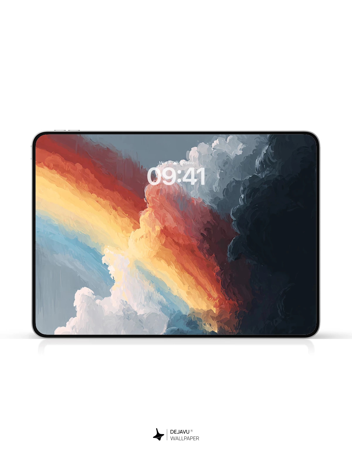 彩虹云层抽象艺术壁纸 4K 为iPhone锁屏