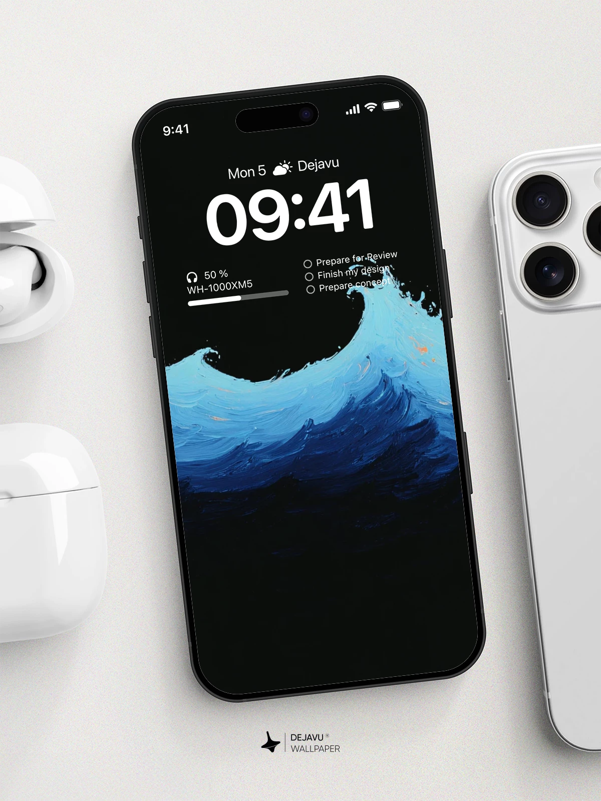 Dark Blue Ocean Wave Wallpaper 4K for iPhone Lock Screen